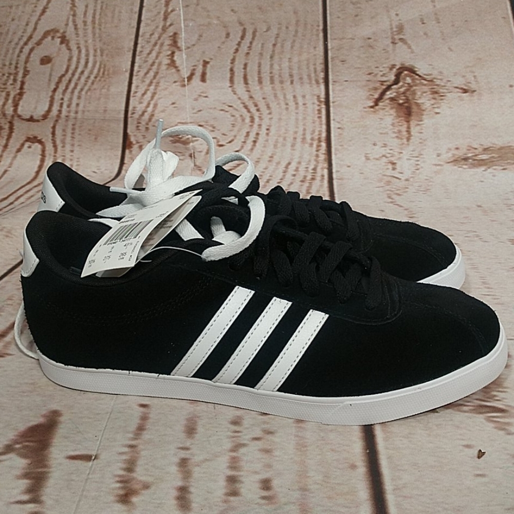 adidas Courtset Suede Tennis Shoes Black/White